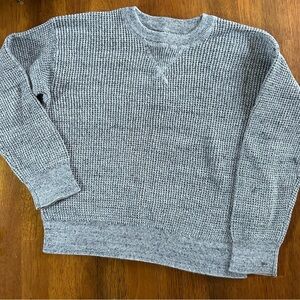 GAP Gray Cotton Waffle-Knit Sweater | Boys Small 6-7 | Cozy Pullover Sweater